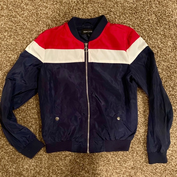 New Look Jackets \u0026 Coats | New Look Red White Blue Stripe Bomber Jacket | Color: Blue/Red/White | Size: S | Aslyntrend665's Closet